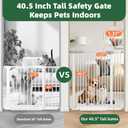 41" Tall Wide Baby Gate for Doorways, 60.2"-65.7" Extra Tall Dog Pet Gates | Pressure Mounted Large High Child Kid Safety Door Walk Thru, Auto Close Cat Proof Hallway Kitchen Indoor House, White