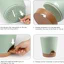 YNNICO Indoor Self Watering Planters with Drainage Holes and Saucers, 8, 7, 6.5, 6, 5.5, 5 Inches, Green, 6 Pots.