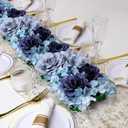 Pack of 6 Artificial Flower Wedding Arch Decorations, 19.7 inch Floral Wall Backdrop Centerpieces for Party Bridal Shower Event Table Wall Arrangement - Navy Blue