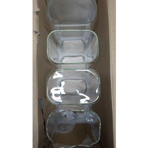 71oz Rectangle Airtight Glass Storage Containers with Bamboo Lids (Set of 4), Square Food Storage Jar, Pantry Organizers for Sugar, Flour, Spaghetti and Coffee beans (‎with Black Label)