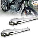 2PCS Stainless Steel Motorcycle Exhaust Muffler Silencer Pipe