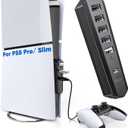 6 Ports USB Hub Only for PS5 Pro/Slim Console Disc  Digital, High-Speed Extra USB Port Extender for PS5 Slim Pro Accessories, Charging Adapter with 1 Type C 3.0 + 4 USB-A 2.0 + 1 Port