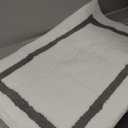 LUMI White Bath Mats for Bathroom, Non Slip Absorbent Soft Bath Rug, Fluffy Washable Classic Bathroom Rugs, Ideal for Floor, Shower Tub, Entryway, 24"x36", White and Grey