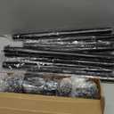 2 Pack Curtain Rods for Windows 48 to 84 Inch, Matte Black Decorative 1 Inch Window Treatment Rods with Aluminium Twisted Cage Finial, Adjustable Heavy Duty Metal Farmhouse Drapery Pole