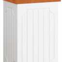 Function Home Trash Can Cabinet, 13 Gallon Kitchen Garbage Can, Wooden Recycling Trash Bin, Dog Proof Trash Can, Trash Cabinet with Lid for Home Kitchen Bathroom, White