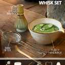 Vaiheng Matcha Whisk Set with Matcha Bowl, Matcha Whisk Holder Matcha Bamboo Whisks, Scoop, Sifter, Mothers Day Gifts for Women Mom Her Girl Friend Home Kitchen Decor Kit for Tea Enthusiasts