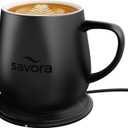 12oz IntelliHeat Coffee Mug | Baristas Choice | Exclusive Wireless Smart Sense Pad | Maintains Perfect 135F | Hand-Crafted Ceramic Mug & Lid | Great for Tea Drinkers | Backed for Life - Black