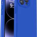 Vooii Compatible with iPhone 14 Pro Case, Liquid Silicone Upgrade [Camera Protection] [Soft Anti-Scratch Microfiber Lining] Shockproof Phone Case for iPhone 14 Pro 6.1 inch - Klein Blue