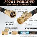 Garden Hose 50FT, Lightweight Flexible Water Hose, 5/8" Kink Free Leak Proof Hose, Heavy Duty 96-Layer Woven with 3/4" Brass Fittings, 10 Function Nozzle for Yard Lawn Outdoor Car Wash(BlackRosegold)