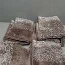 Bsmathom Bathroom Rugs Sets 4 Piece with Toilet Lid Cover, Non-Slip Bathroom Rugs and Mats Sets, Absorbent Bath Rugs Microfiber Shaggy Machine Washable Bath Rug Set, Coffee (18"x26"+18"x48"+U20"x24"+Cover19"x21")