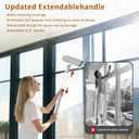 5-in-1 Extendable Window Squeegee with Spray, All-Purpose Window Cleaner Tool with Sprayer, Sponges, Silicon Blade & Gap Brush for Indoor/Outdoor Glass, Shower Door, Car Windshield, Mirror