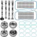 Intake & Exhaust Camshaft Kit with VVT Sprocket Cam Phaser Gear, Rocker Arm and Lifter, Gaskets Compatible with Dodge Chrysler Jeep Ram 3.6L Pentastar V6 Engine Replace# 5184377AH 5184369AH 5184332AA (2011-2016, Cam Lifter Kit + VVT Sprocket)