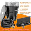 Rear Grease Drainage System for Blackstone Grease Catcher Upgrade, Blackstone Grease Trap Funnel with Grease Gate, Grease Bucket W/Lid, 12 Pack Foil Bucket Liners, Blackstone Griddle Accessories