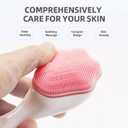 Cat Paw Silicone Face Scrubber, 2-Pack Manual Cleansing and Exfoliating Brush for Pore Care, Blackhead Removal, Gentle Skincare and Makeup Cleaning, Soft Bristles (Pink & Blue)