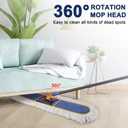 24" Commercial Dust Mop for Floor Cleaning,Heavy Duty Floor Duster with 2 Cotton Reusable Mop Pads,59 Long Handle Wet Dry Flat Mops for Hardwood Floors,Marble, Laminate,Tile,Concrete,Garage (Blue)