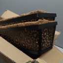 Halatool 24 Inch Window Boxes Planters, 2 Pack Sturdy Metal Deck Flower Railing Planter Box with Coco Liners for Indoor Outdoor Decor, Adjustable Rail Planter for Window Fence Porch Balcony Patio Lawn