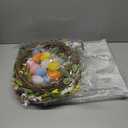 Novabright 18" Lighted Easter Home Sign Wall Decor, 4 Pcs Extra Large 15.7" Wood HOME Letters with Easter Egg Wreath for O, Farmhouse Wall Art for Entryway Mantel Spring Indoor Decorations Gift