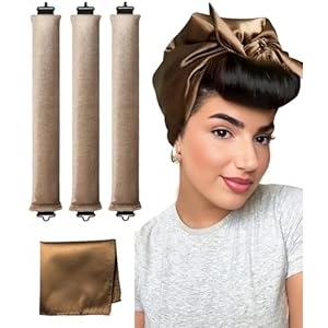 YOSHUYUKI Velvet Overnight Curls Heatless Hair Curler No Heat Satin Heatless Curling Rods Foam Sponge Hair Rollers for Short Long Hair to Sleep in Care Styling Tools - Blonde