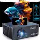 Projector 4K WiFi Bluetooth Outdoor: HISION 5G Wireless Projectors Full HD 1080P Movie Gaming 10000L Outdoor Video Home Theater iPhone Compatible with TV Stick Phone Laptop PC PS5