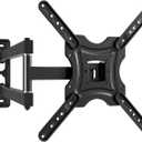 Full Motion TV Wall Mount, TV Monitor Wall Mount Swivel Tilt Extension for 4K 19-55'' LED LCD TVs Flat Curved Screen TVs/Monitors Strain-Free Viewing Pleasure (VESA 400x400mm, 66lbs) (black)