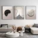 ARTFEB Large Framed Wall Art Set, Black and White Canvas Art Wall Decor, Abstract Nature Wall Pictures Prints, Modern Paintings Wall Art for Living Room, Bedroom, Home Office (16" X 24" X 3 pieces)