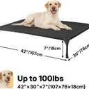 Veehoo Outdoor Elevated Dog Bed Large Sized Dogs, Large Cooling Raised Dog Cots Beds Training Platform Off Ground Hammock with Breathable Mesh, No-Slip Feet, 42"x30", Black