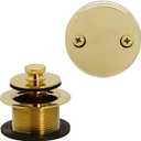 Westbrass 597244-01 White 1-1/2" Tubular Pull & Drain Bath Waste Drain Kit with 2-Hole Overflow Faceplate, Polished Brass
