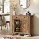 VASAGLE LIRY Collection - Buffet Cabinet, Coffee Bar Cabinet with a Drawer, Adjustable Shelf, Sideboard Storage with Cable Hole, Drawer Divider, Honey Brown UBBK341K01, 1 Drawer + 2 Doors
