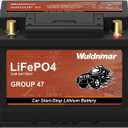 12V BCI Group 47 LiFePO4 Lithium Car Battery 600CCA Lightweight Automotive Start-Stop Battery Size H5