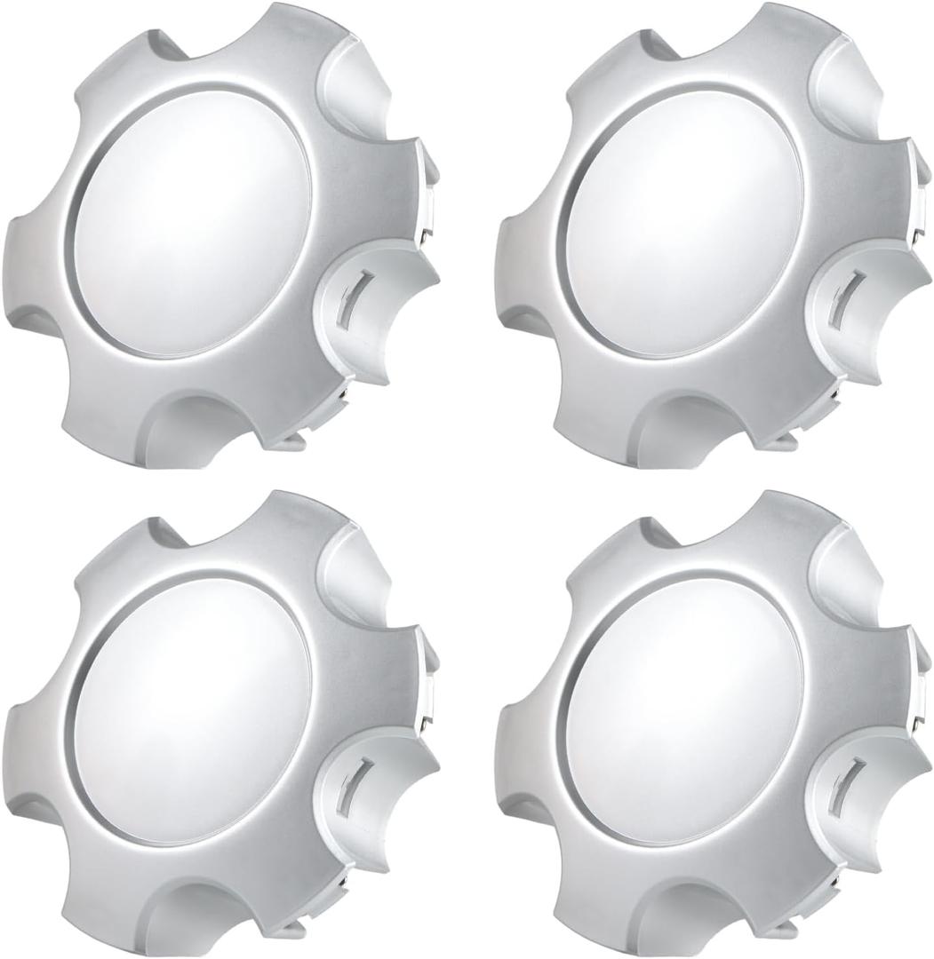 4 PCS Wheel Center Hub Caps Compatible with 6 Lugs Tundra 17" 5 Twin Spoke Silver Wheels 2003-2006, Sequoia 17" 5 Twin Spoke Silver Wheels 2003-2007 Replace#: 42603-AF030