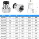 HARFINGTON 10pcs Push to Connect Fittings 1/2" Tube OD x 1/2" NPT Thread Female Straight Pneumatic Tube Fittings PCF1/2-N04 Quick Connect Air Line Fittings Air Hose Fittings, Black