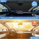 Windshield Sun Shade for Tesla Model Y Model 3 2016-2025 Accessories, Foldable Front Windshield Sunshade, Block Out UV Rays & Heat, Keep Car Cool