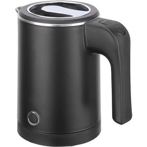 0.5L Small Portable Electric Tea Kettle Stainless Steel, Travel Mini Electric Coffee Kettle, Hot Water Boiler Heater for Business Trip, Camping, Travel, Office (Black)