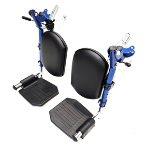 Blue Streak Wheelchair Elevating Leg Rest with Padded Calf Pad,Composite Footplates,Fits Most Standard wheelchairs and Transport Chair,Wheelchair Parts,Same Functional Structure as LK3JELR,(1Pr, Blue)