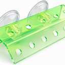 kcrygogo Green Coral Frag Holder Acrylic Coral Rack with Powerful Double Suction Cup Suitable for Household Fish Tanks (10 Plug Holes)