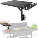 Sivsis Upgraded Upper Side Shelf with Blackstone Caddy for 36/28/28XL Inch Griddle, Large Blackstone Side Tray/Shelf with Caddy, Maximize Accessory Storage Space