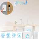FOVKSUC Wireless Doorbell, Classroom Doorbell, with 60 Chimes 5 Levels Volume and LED Flash, 1000ft Range Waterproof Door Bells for Homes Office Hospital (2 Receivers + 1 Button, White, U.S. Plug)