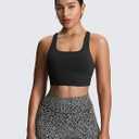 Aoxjox Women's Workout Sports Bras High Impact Fitness Backless Padded Training Gym Khloe Bra Yoga Crop Tank Top (Black, Medium)