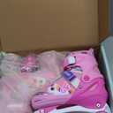 SUPER YOUNGSTER Adjustable Light Up Kids Unicorn Roller Skates for Girls Ages 4-6 5-8 8-12, Toddlers Beginner Cat RollerSkates (Medium-Big Kid (13C-3 US), Pink)