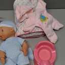 DeAO Baby Doll Stroller Set with 13 inch Doll,Kids Play Stroller Toys,13" Baby Doll Set with Foldable Doll Stroller,18 PCS Baby Doll Accessories with 2 Sets Doll Clothes