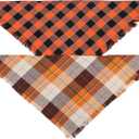 Fall Dog Bandana Autumn Thanksgiving Plaid Reversible Triangle Bibs Scarf Accessories for Dogs Pet