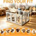 Acrylic Dog Playpen, 8-Panel Clear Transparent Puppy Playpen for Small Dogs Indoor Outdoor, Easy Assembly Foldable Pet Exercise Pen with Locking Door (White, 25.6 INCH, 10 Panels)