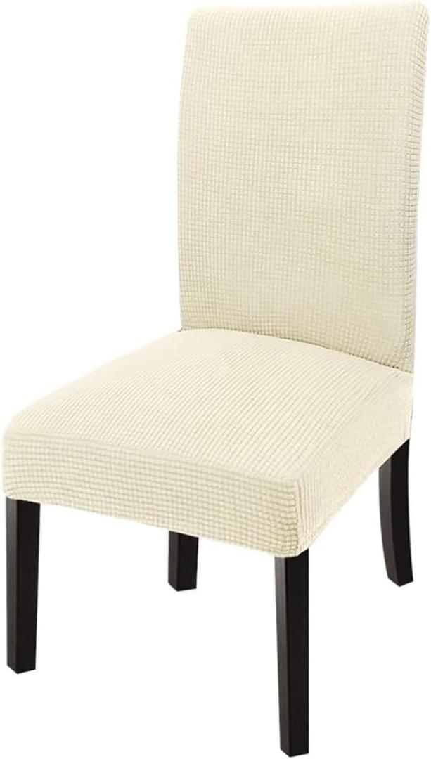 Elastic Stretch Chair Seat Cover Spandex Chair Covers Covers Removable Washable fit for Office Chairs,Dining Room Chairs,Bar Stools (Beige)