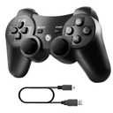 Diswoe Controller for PS-3, Wireless Bluetooth Controller Gamepad Joystick, Double Vibrating Controller for Play_station 3 with Charger Cable Cord Thump Grips