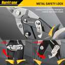 HURRICANE 10 Inch Aviation Tin Snips, Straight Cut Shears for Sheet Metal, Aluminum, Gutter & DIY Projects, Regular Straight Cutting Sheet Metal Cutter