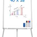 Easel Whiteboard - Magnetic Portable Dry Erase 40 x 28 Tripod Height Adjustable, Flipchart Easel Stand White Board for Office (40x28 White)