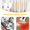 Red Bell Pepper Seed Corer, 2Pcs Stainless Steel Fruit and Vegetable Corers Tool, Multifunctional Vegetables Fruit Corer Kitchen Gadget for Apple, Pear, Tomato