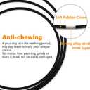 Dog Leash with Hooks Stainless Steel, Water Chew Proof for Medium and Small Dogs 4FT Wire Alloys Camping with Soft Handle(Black 4FT)