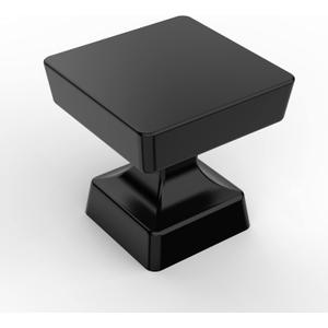 Asidrama 10 Pack 1-1/4 inch Matte Black Kitchen Cabinet Knobs - Dresser & Drawer Knobs - Zinc Cabinet Hardware (Single Hole Knob)