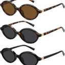 WOWSUN Retro Oval Sunglasses Womens Trendy Sun Glasses Sunnies UV400 Protection